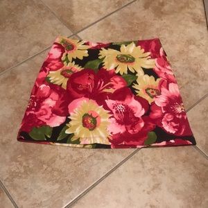 floral mini skirt